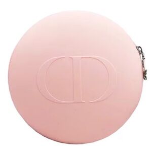 Dior Round Light Pink Silicone Zipper Pouch - GWP New In Box! NIB